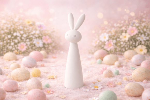 Modern Minimalist Easter Bunny Figurines - Pastel Kawaii Spring Home Decor