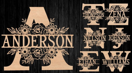Personalized Laser Cut Alphabet Monogram - Custom Wood Wall Art Decor