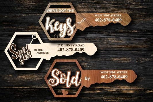 Personalized Real Estate Sold Sign - Custom Realtor Key Photo Prop for Closing Day