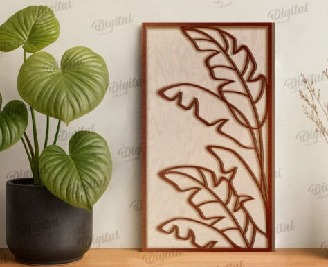 Personalized Botanical Line Art Wooden Wall Decor - Custom Minimalist 3D Floral Wall Art