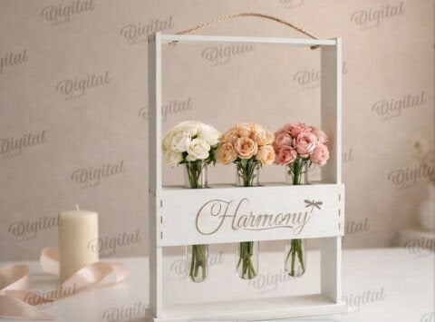 Personalized Wedding Ring Box - Custom Engraved Wooden Heart Ring Bearer Box