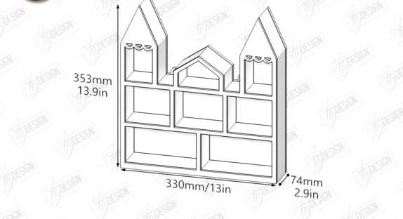 Personalized Kids Room Floating Shelves - Custom 3D Wooden Shape Wall Storage & Nursery Decor