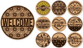 Personalized Round Wooden Welcome Sign - Custom 3D Layered Front Door Decor