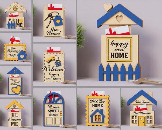 Personalized Housewarming Gift Card Holder - Custom Wooden New Home Gift & Realtor Closing Prop