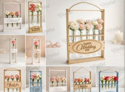 Personalized Wedding Ring Box - Custom Engraved Wooden Heart Ring Bearer Box
