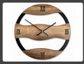 Personalized Modern Wave Wooden Wall Clock - Custom Engraved 3D Roman Numeral Decor