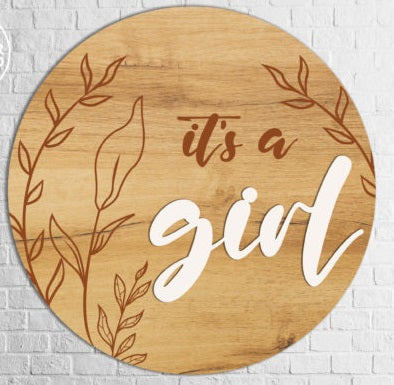 Personalized 3D Layered Wood Gender Reveal Sign - Custom Baby Shower & Nursery Decor