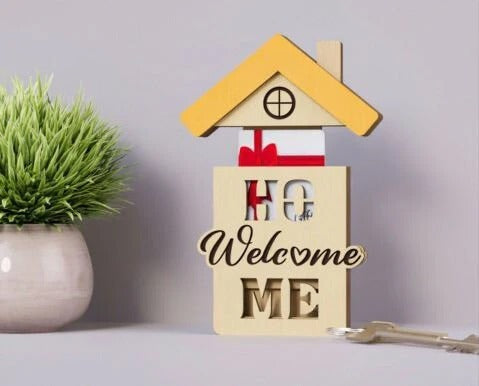 Personalized Housewarming Gift Card Holder - Custom Wooden New Home Gift & Realtor Closing Prop