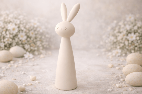 Modern Minimalist Easter Bunny Figurines - Pastel Kawaii Spring Home Decor