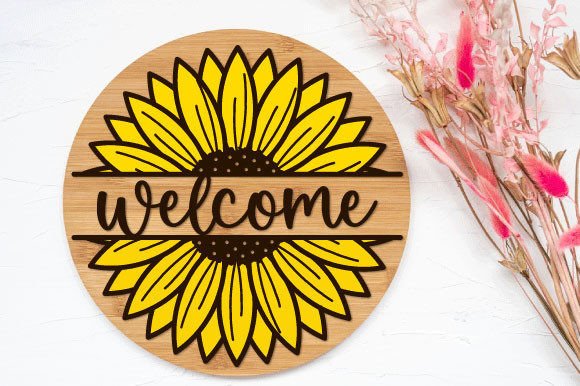 Personalized Round Wooden Welcome Sign - Custom 3D Layered Front Door Decor