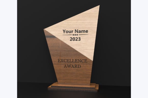 Personalized Excellence Award Trophy - Custom Laser Cut Wood & Acrylic Recognition Award