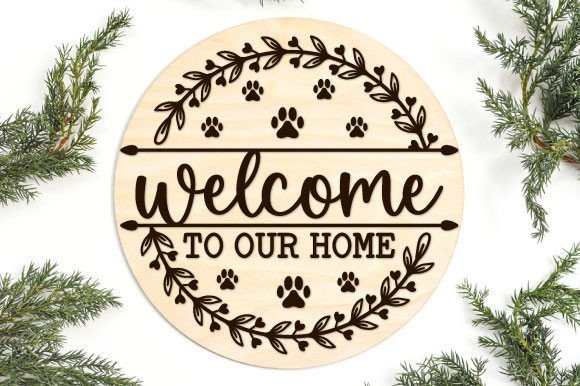 Personalized Round Wooden Welcome Sign - Custom 3D Layered Front Door Decor