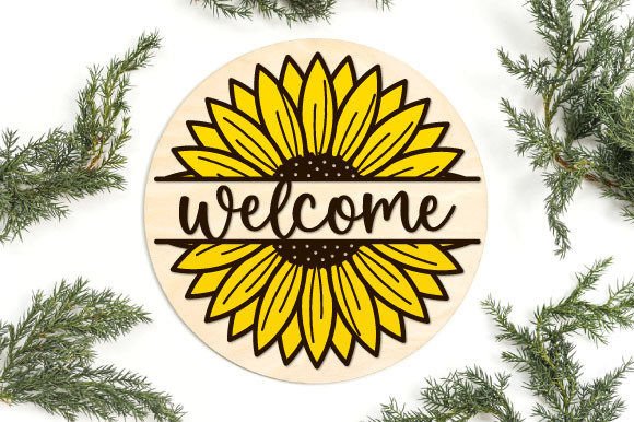 Personalized Round Wooden Welcome Sign - Custom 3D Layered Front Door Decor