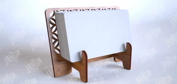 Personalized Wooden Desktop Business Card Holder - Custom Engraved Office Desk Accessory