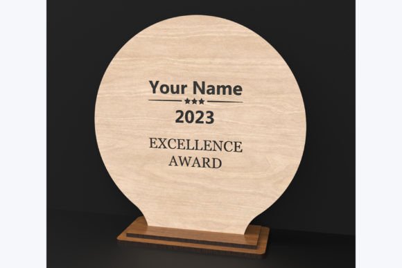 Personalized Excellence Award Trophy - Custom Laser Cut Wood & Acrylic Recognition Award