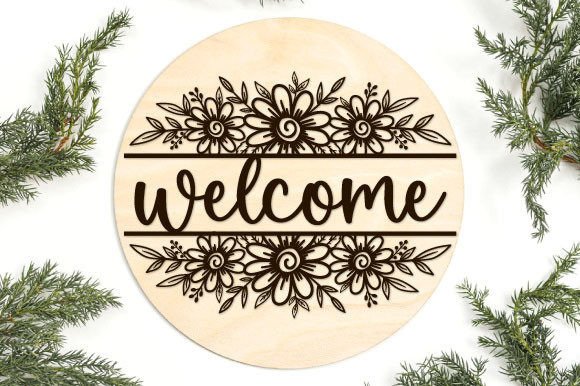 Personalized Round Wooden Welcome Sign - Custom 3D Layered Front Door Decor
