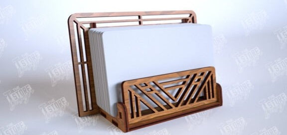 Personalized Wooden Desktop Business Card Holder - Custom Engraved Office Desk Accessory