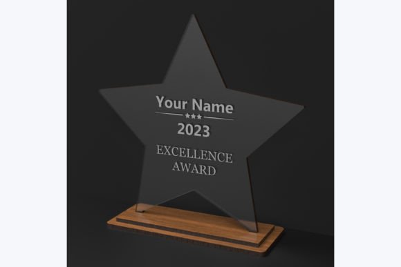Personalized Excellence Award Trophy - Custom Laser Cut Wood & Acrylic Recognition Award