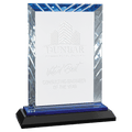 Clear Rectangle Accent Glass on Blue and Black 7" Reflective Base