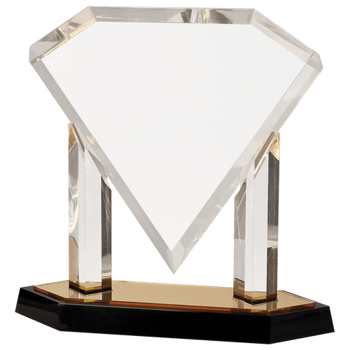 Gold 10 3/4" Floating Diamond Acrylic