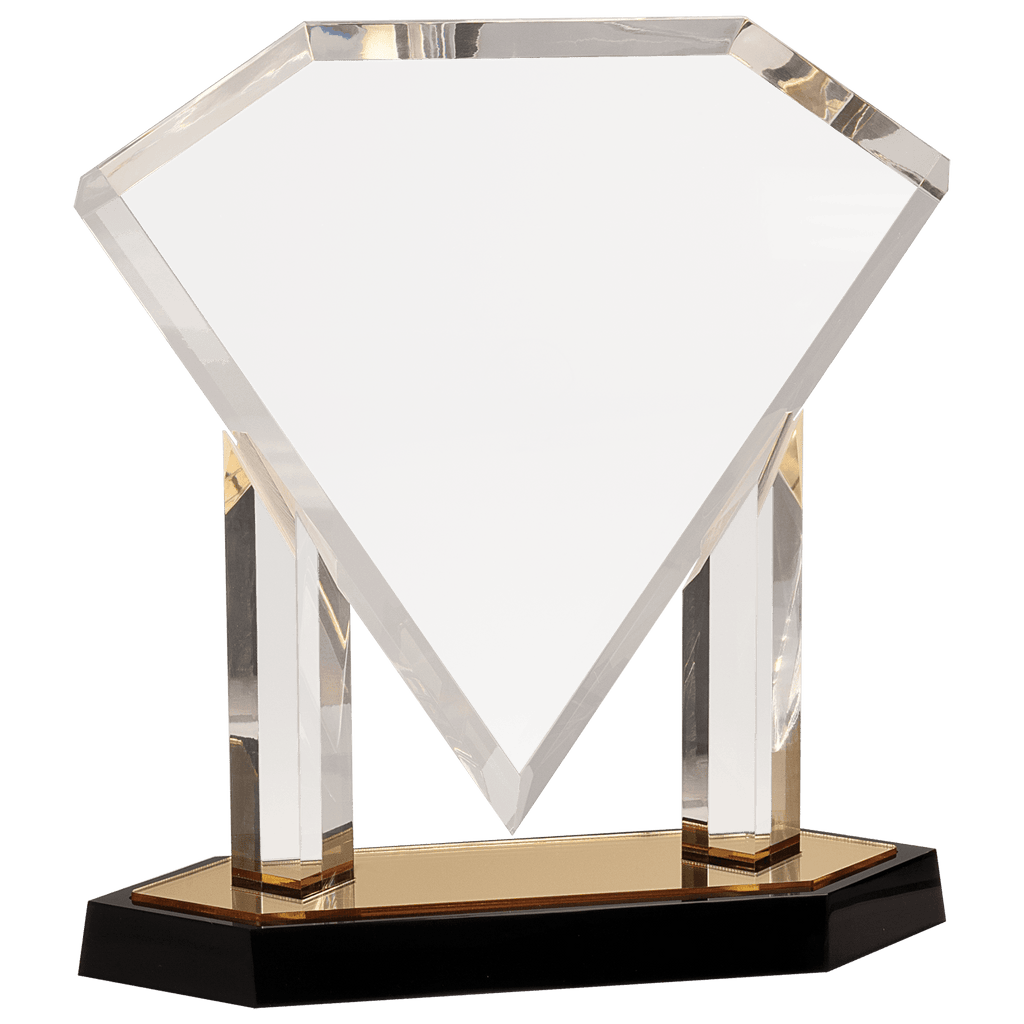 Gold 11 3/4" Floating Diamond Acrylic