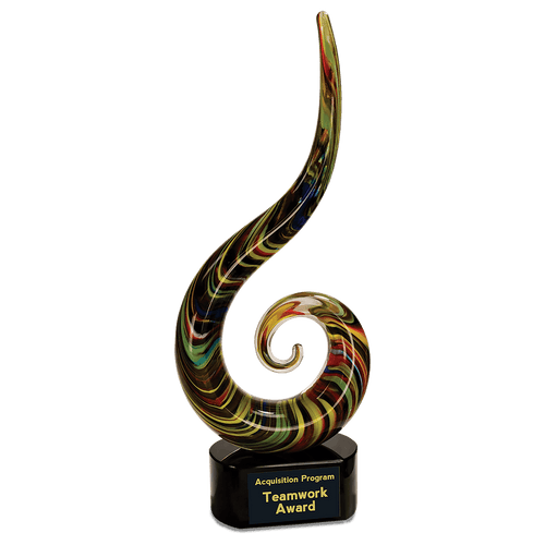 15 1/2" Color Swoop Art Glass