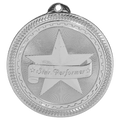 Bright Silver 2" Star Performer Laserable BriteLazer Medal