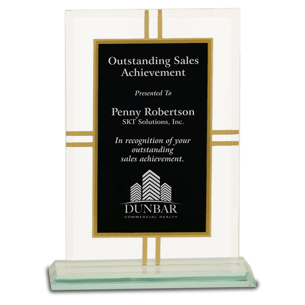 7 1/2" Contemporary Glass 4-Point Award