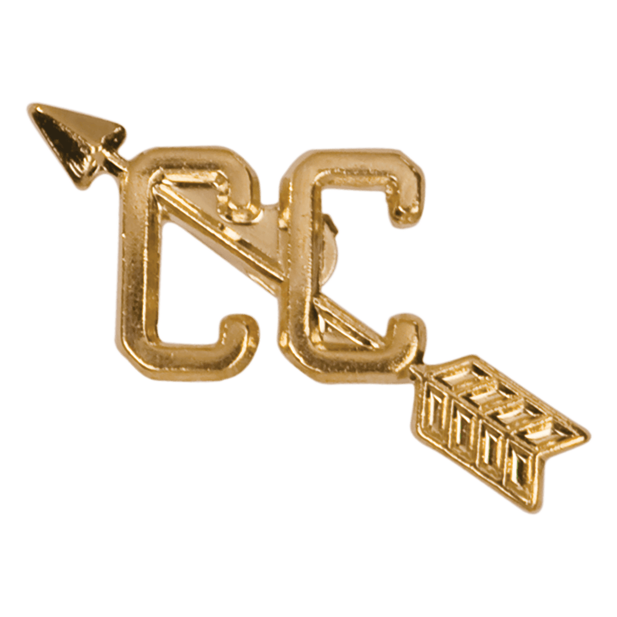 Gold Cross Country Metal Chenille Letter Insignia