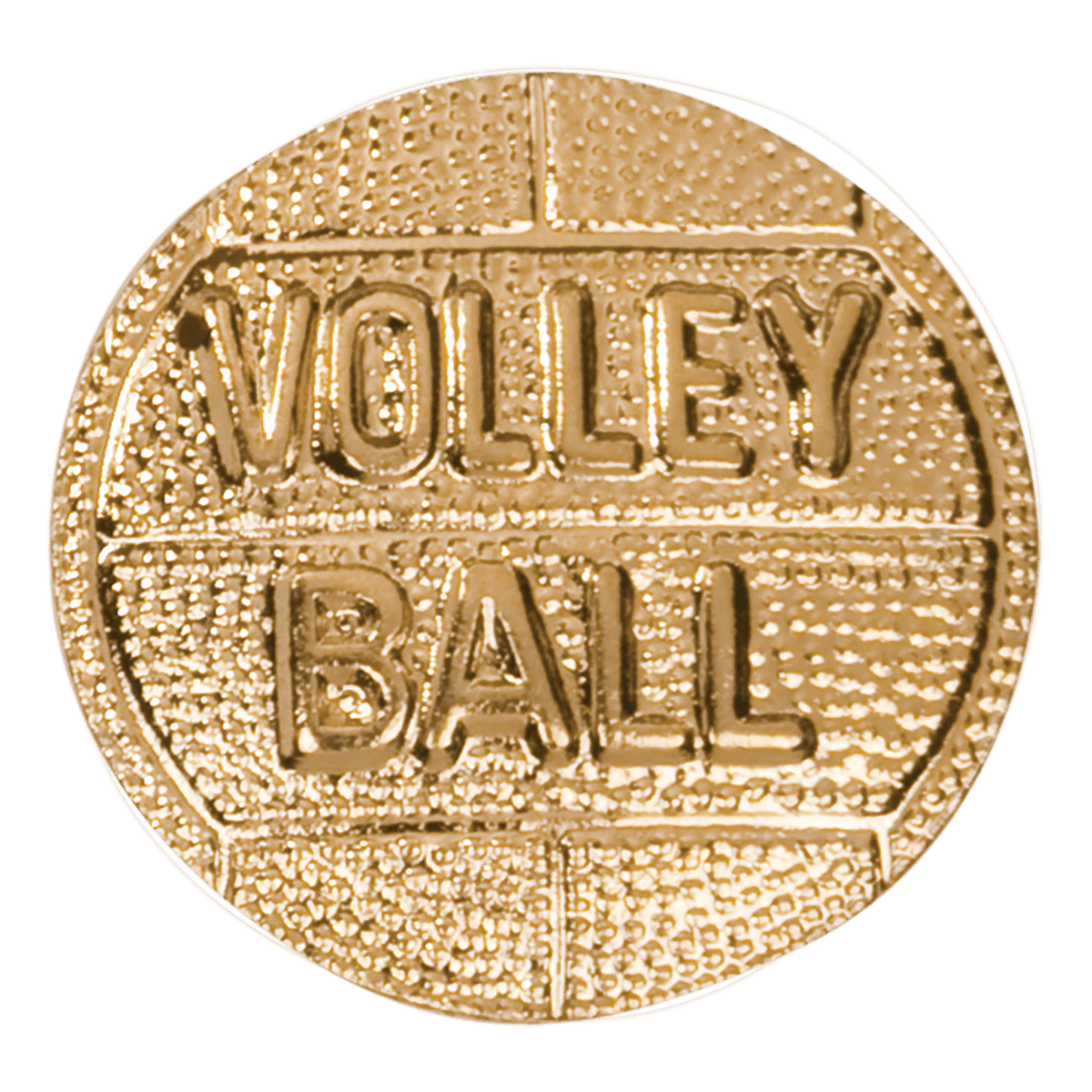 Gold Volleyball Metal Chenille Letter Insignia