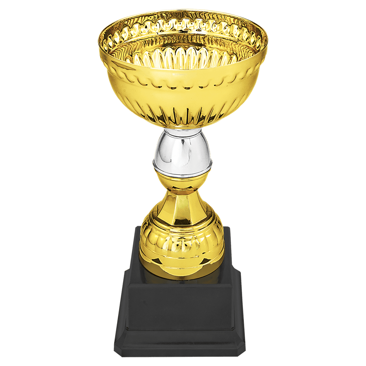 7" Gold & Silver Metal Cup with Plastic Stem and Base