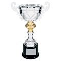 Silver 11 1/2" Completed Metal Cup Trophy on Plastic Base