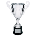 Silver 12" Completed Metal Cup Trophy on Plastic Base