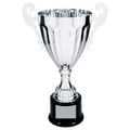 Silver 13 1/4" Completed Metal Cup Trophy on Plastic Base