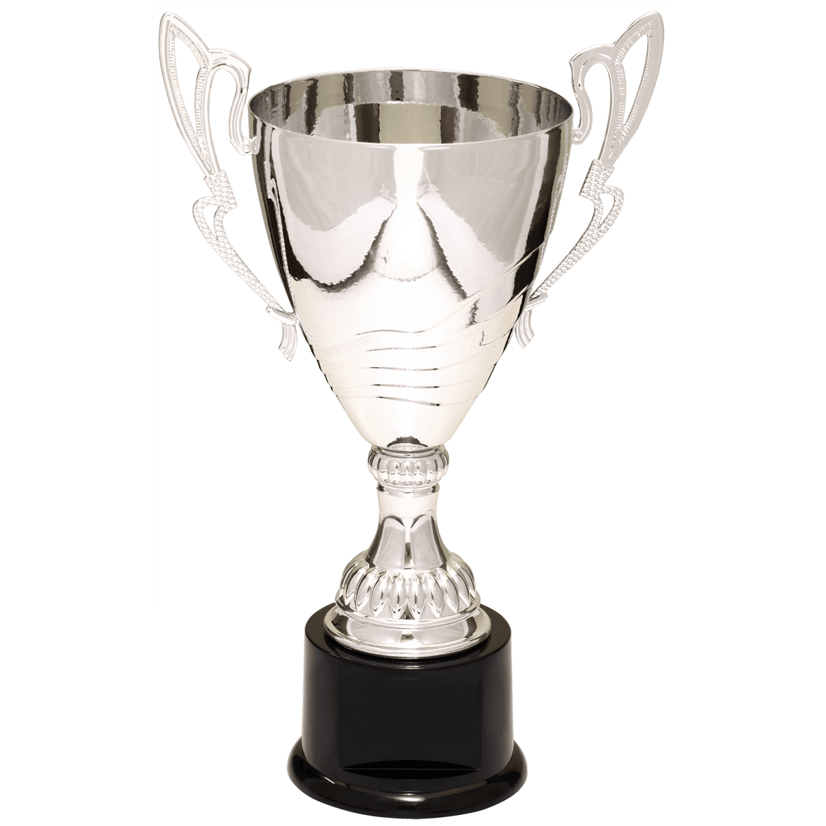 Silver 2 12" Completed Metal Cup Trophy on Plastic Base
