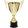Gold 15" Completed Metal Cup Trophy on Plastic Base