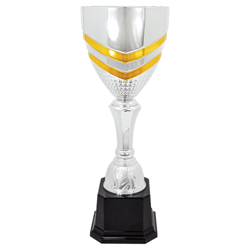 17" Completed Metal Cup Trophy on Plastic Base