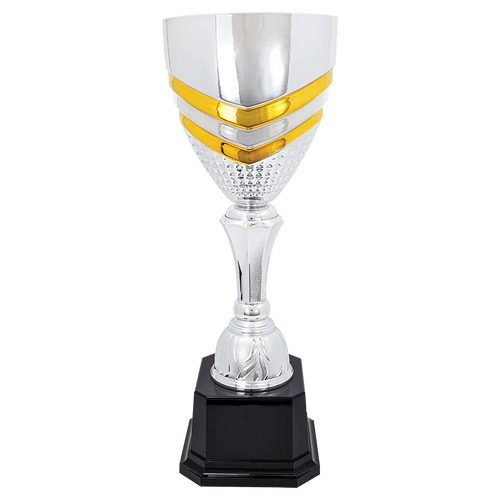 19" Completed Metal Cup Trophy on Plastic Base