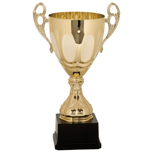 Gold 14" Completed Metal Cup Trophy on Plastic Base