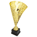 Gold 15 1/2" Metal Flag Cup on Plastic Base