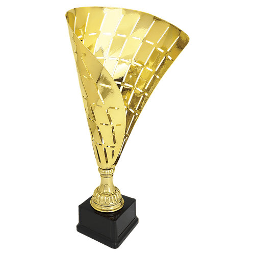 Gold 18" Metal Flag Cup on Plastic Base
