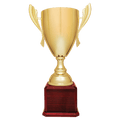 Gold Completed Metal Cup Trophy on Rosewood Royal 2 22" Piano Finish Base