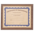 13" x 10 1/2" Cherry Finish Slide-in Plaque w/ 8 1/2" x 11" Frame