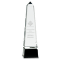 10" Obelisk Crystal on Black Pedestal Base