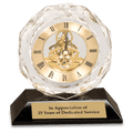 Clear Crystal Clock on Black 5 3/4" Pedestal Base