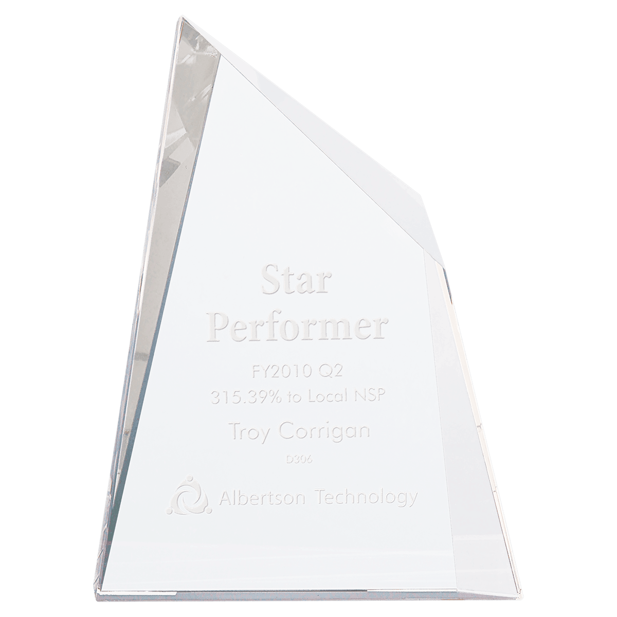 6 1/2" x 8 3/4" Crystal Facet Wedge