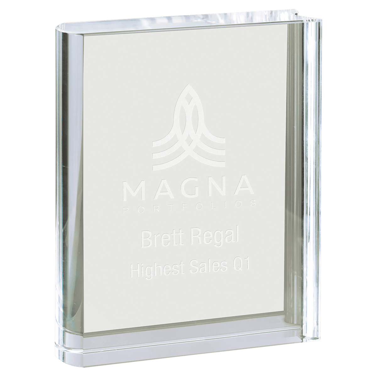 3 3/4" x 5" Clear Crystal Book