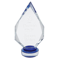 Blue & Clear 10 1/4" Diamond Crystal on Round Base