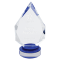Blue & Clear 8 1/4" Diamond Crystal on Round Base