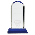 Clear Crystal Dome on Blue 9 1/4" Pedestal Base